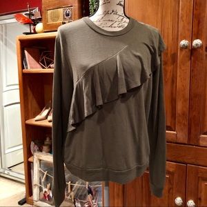 🦋PRICE DROP🦋 Mossimo - Green Ruffle Sweatshirt